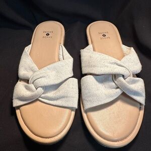 Shade & Shore Cream Sandals Minimalist Slip-On